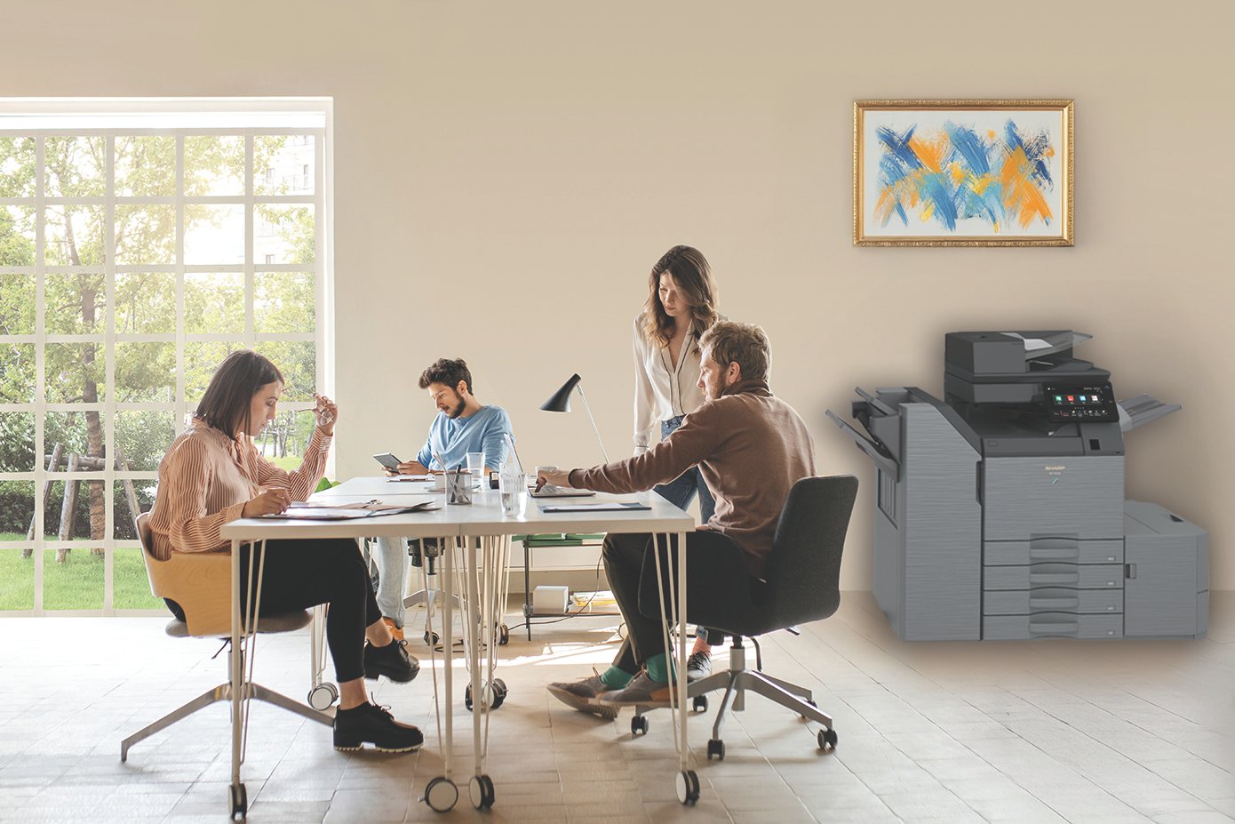 Businesspeople Working at Modern Office